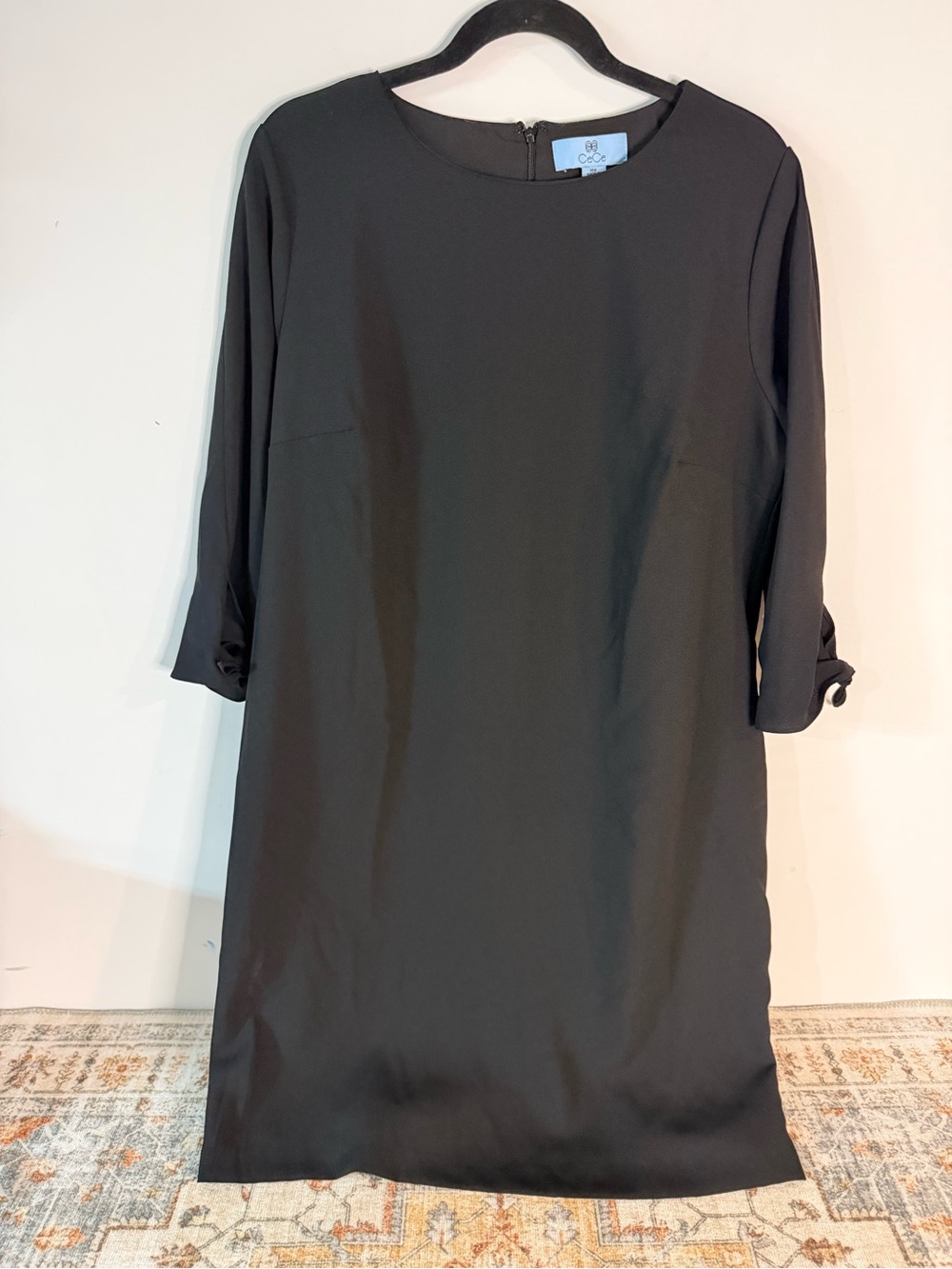 Cece little black dress with tie sleeves